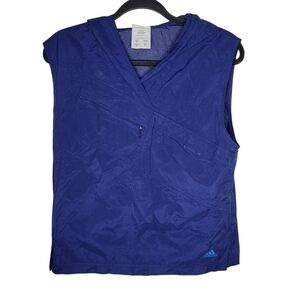 Vintage 90s Adidas Lightweight Vest Jacket in Blue Size Medium
